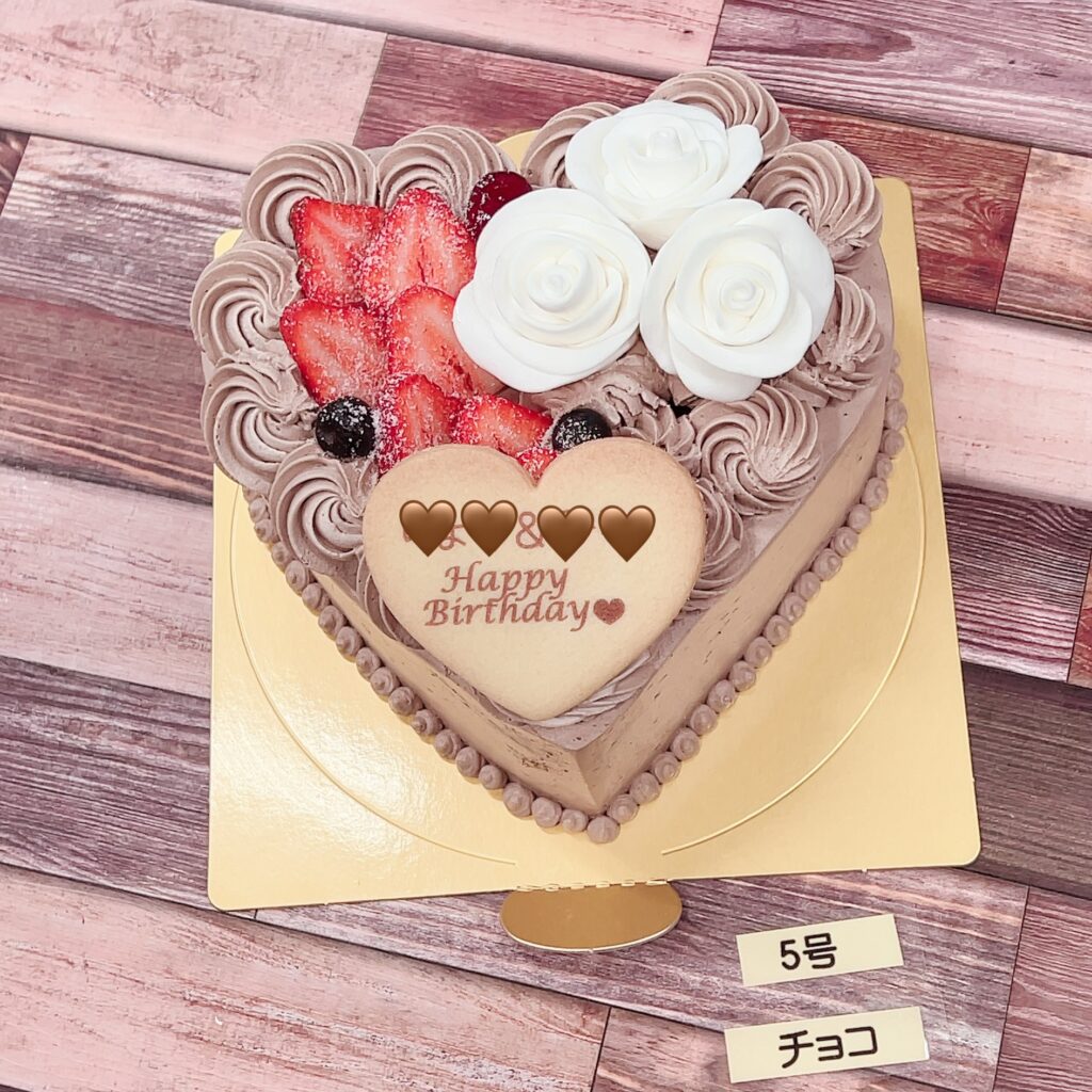 ♡チョコハートケーキ（バラオプション）♡