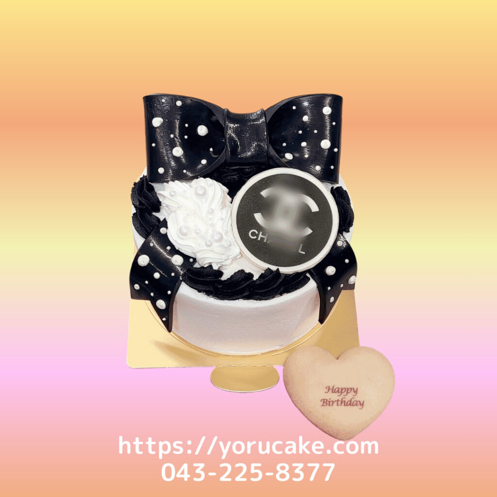 12/8(月)リボンロゴケーキ最新版。