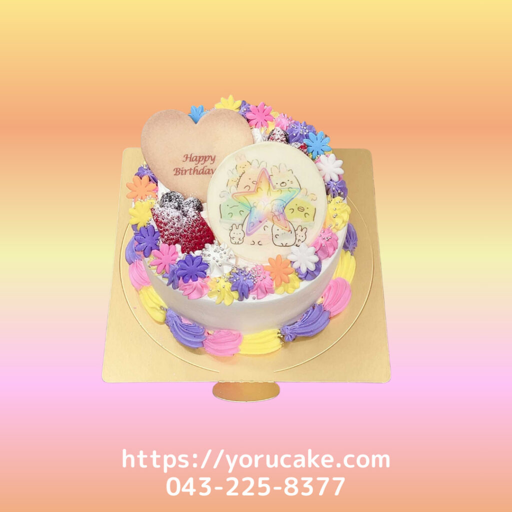 1/12(月)花キャラクタープリントケーキ。