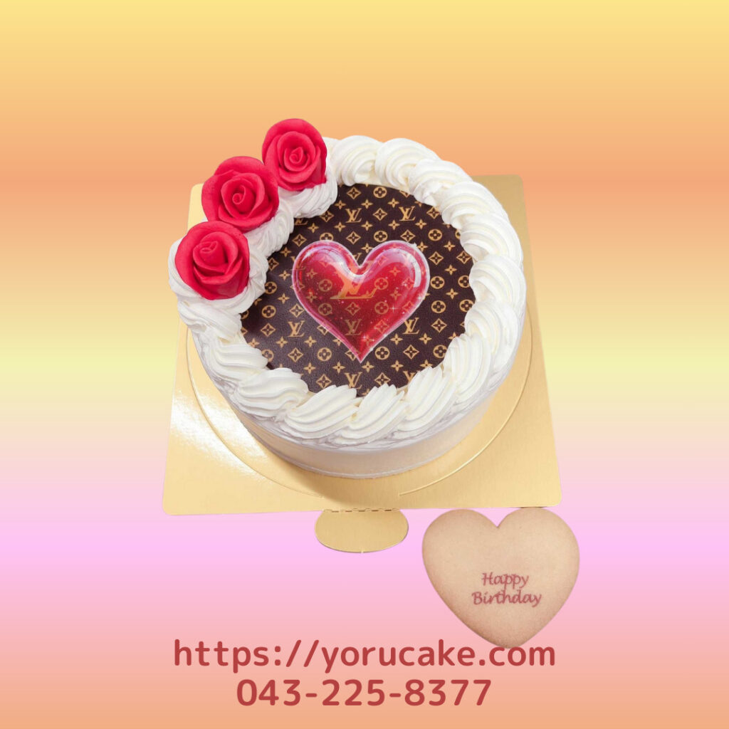 1/18(日)ロゴケーキ赤薔薇3個付き。