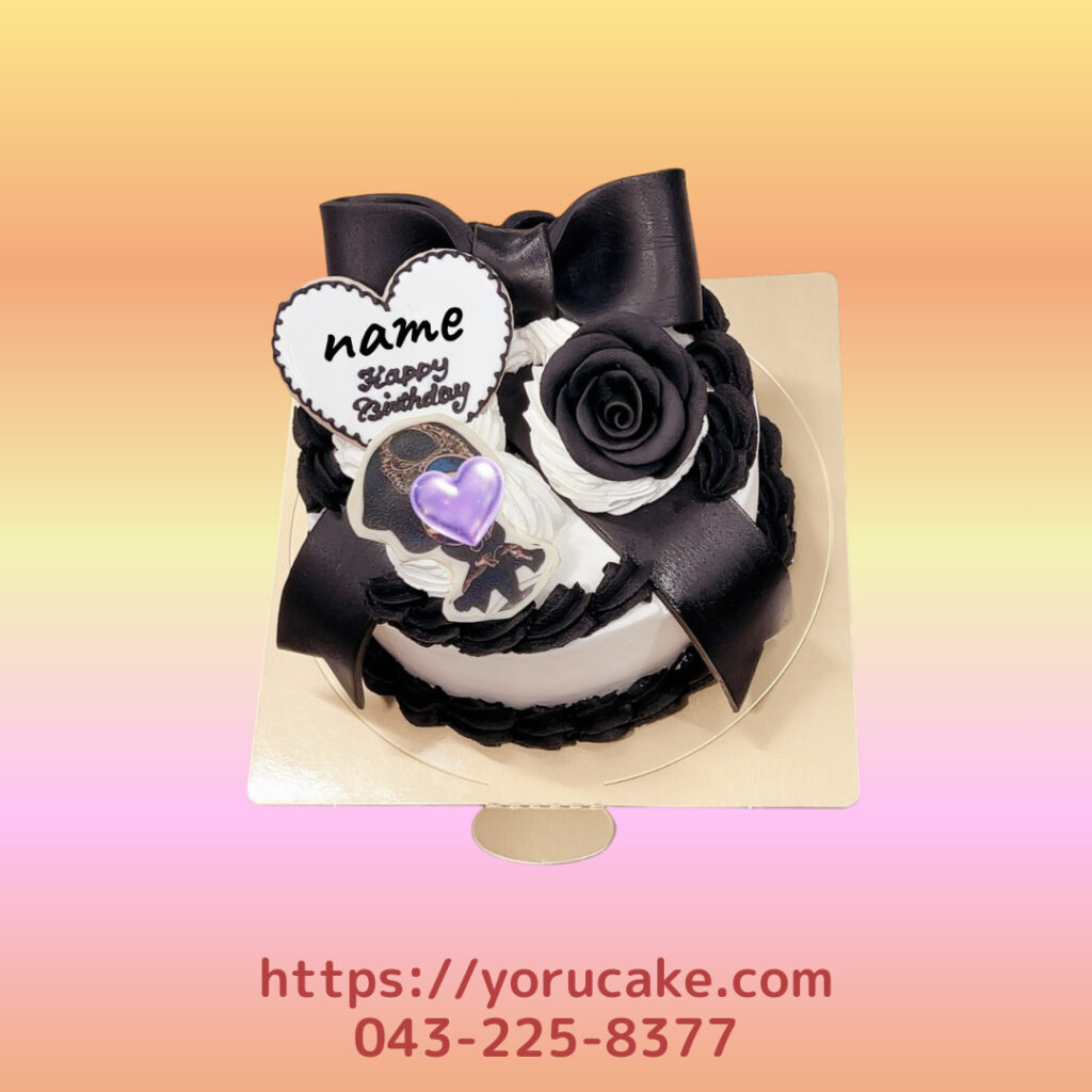 3/7(土)リボン薔薇ケーキキャラクタープレート付き。