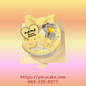 3/15(日)リボン薔薇ケーキ推しカラー推し写真プレート付き。